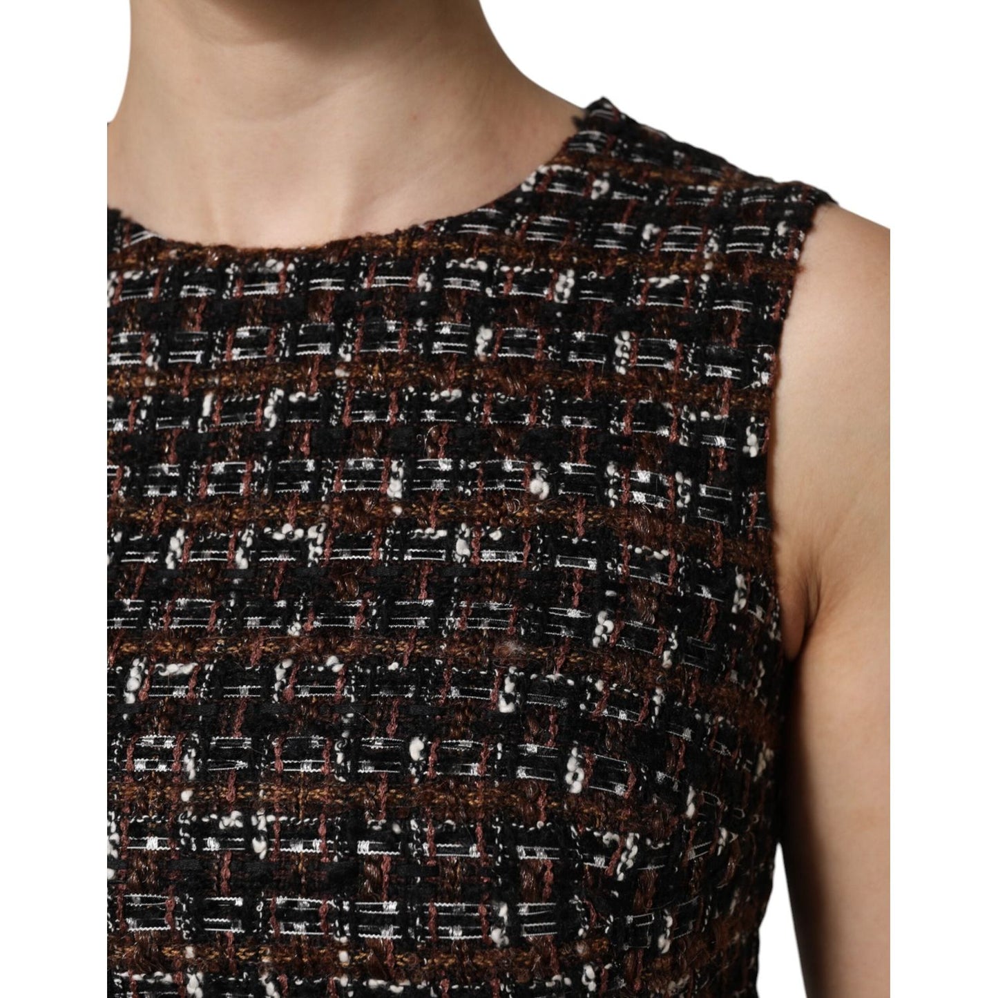 Dolce & Gabbana Multicolor Sleeveless Mini Tweed A-line Dress DR81741-38