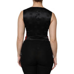 Dolce & Gabbana Red Black Button Down Sleeveless Vest Top TSH906724-40
