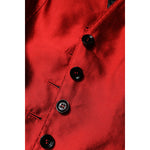 Dolce & Gabbana Red Black Button Down Sleeveless Vest Top TSH906724-40