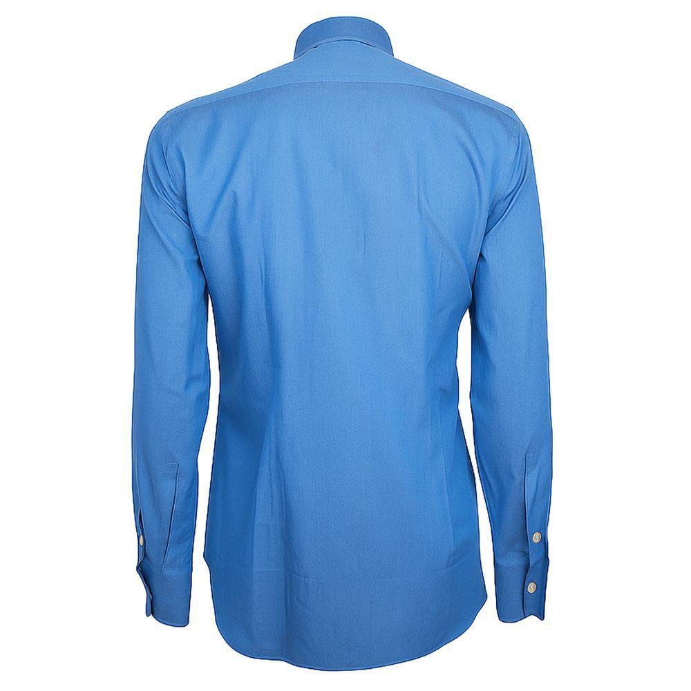 Made in Italy Blue Cotton Men's Shirt LO-15524-IT40 | M