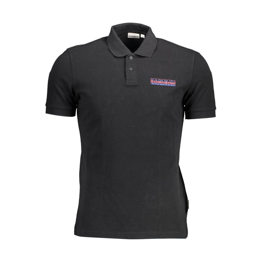 Napapijri Black Cotton Men Polo Shirt NA-11825-XL
