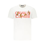 Cavalli Class White Cotton Men T-Shirt CA-36668-M