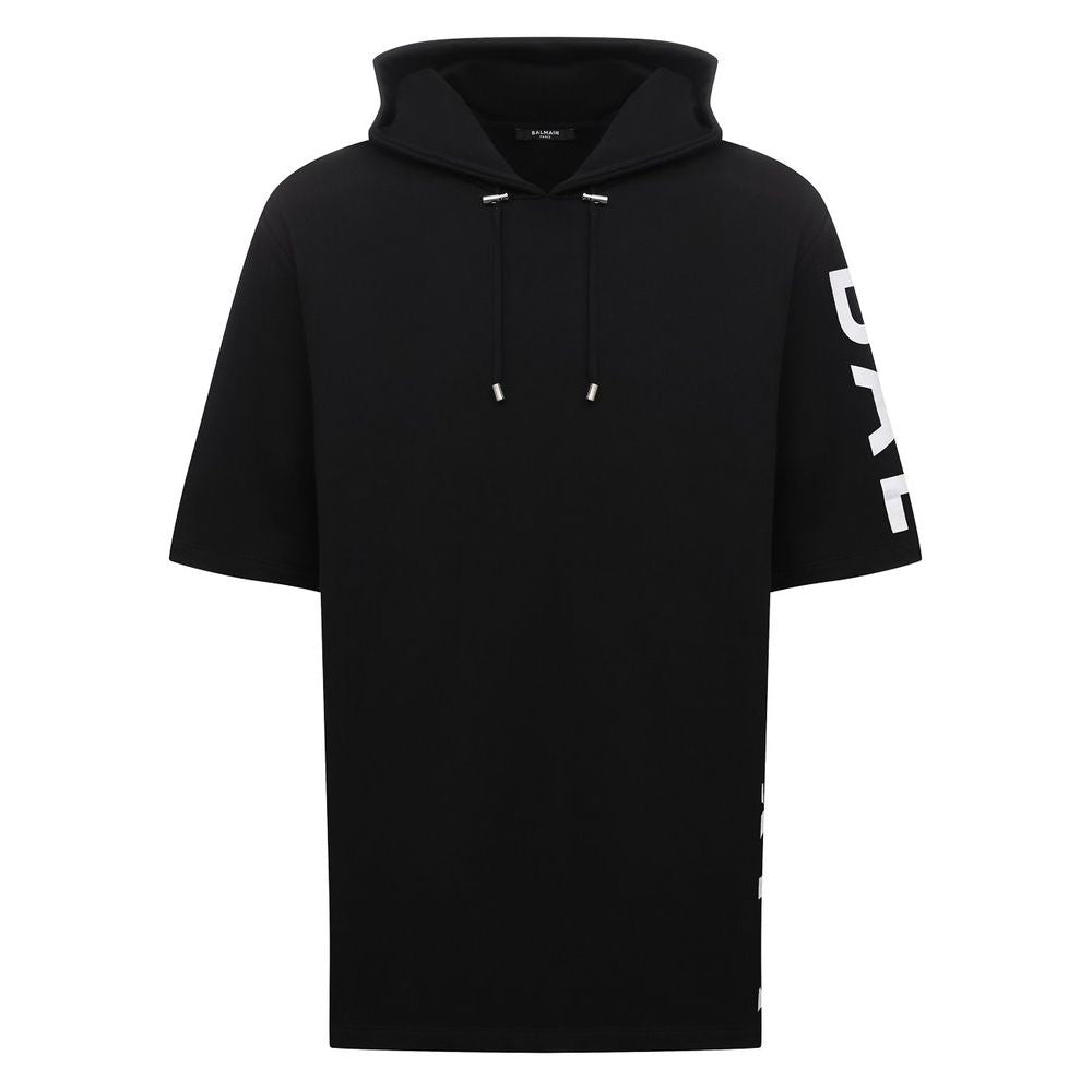 Balmain Black Cotton Sweater BA-15531-3XL