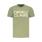 Cavalli Class Green Cotton Men T-Shirt CA-36702-M