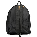 Napapijri black cotton men's backpack with adjustable straps and sturdy handle, showcasing stylish and functional back view.
