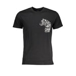 Cavalli Class Black Cotton T-Shirt CA-28477-L