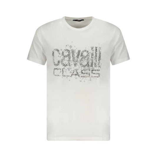 Cavalli Class White Cotton Men T-Shirt