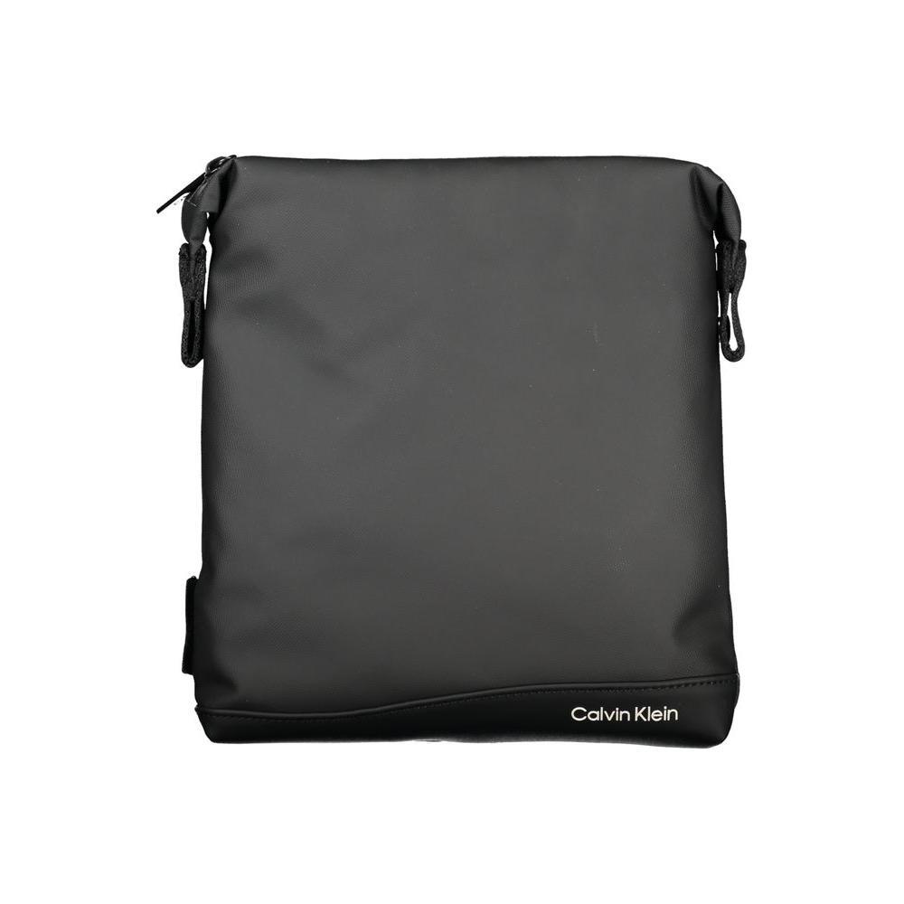 Calvin Klein Elegant Black Shoulder Bag with Contrast Details CA-26035