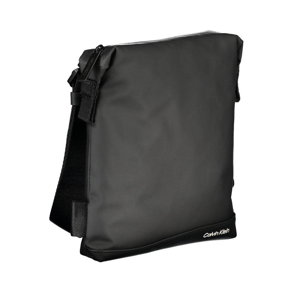 Calvin Klein Elegant Black Shoulder Bag with Contrast Details CA-26035