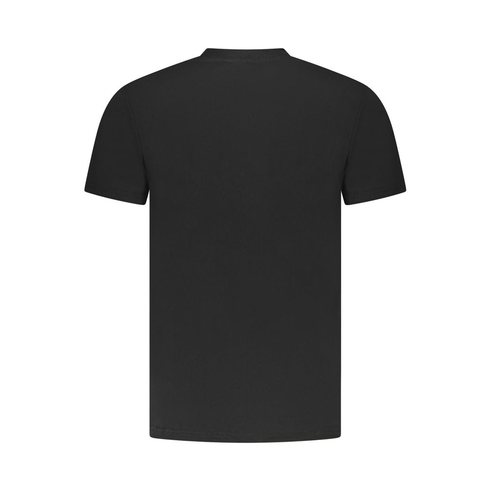 Cavalli Class Black Cotton Men T-Shirt CA-36656-M