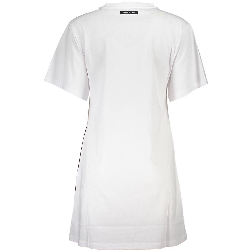 Cavalli Class White Cotton Women Dress CA-38079-XS