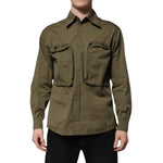 Dolce & Gabbana Army Green Button Down Long Sleeves Shirt TSH906758-37