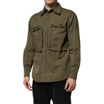 Dolce & Gabbana Army Green Button Down Long Sleeves Shirt TSH906758-37