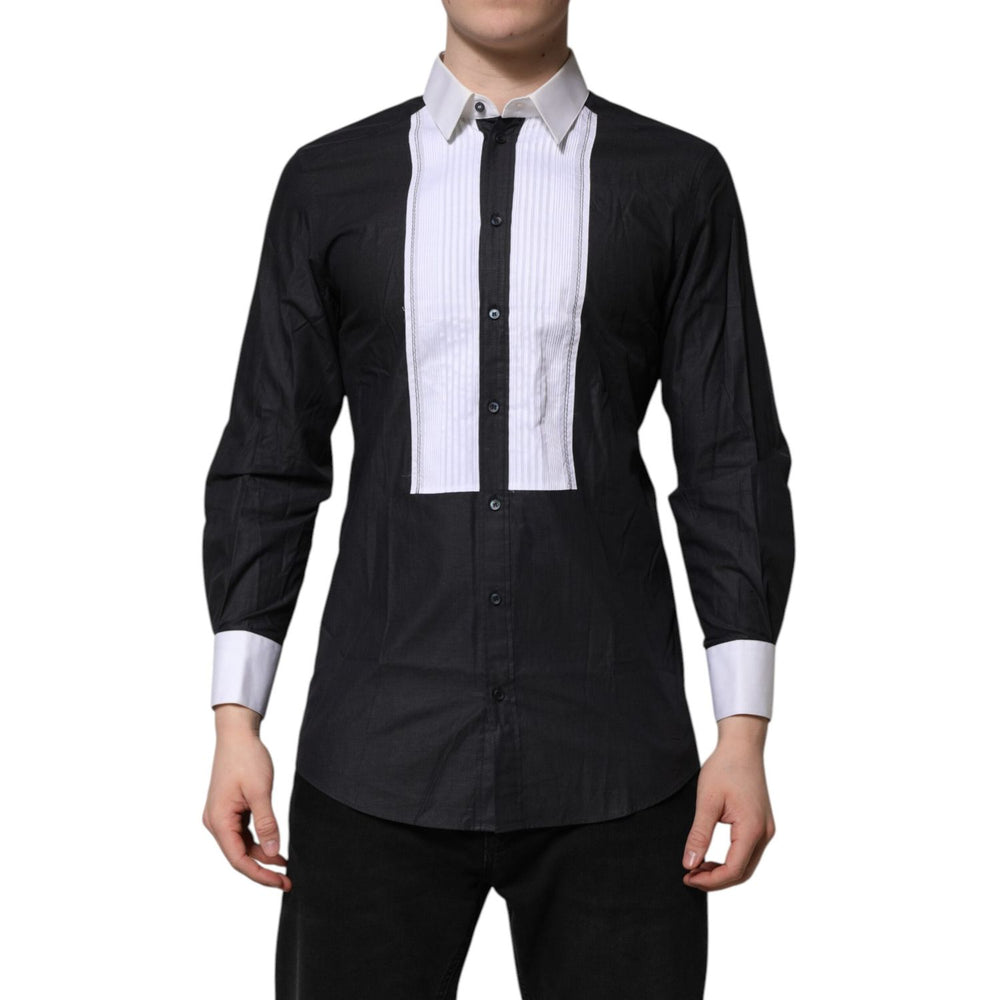 Dolce & Gabbana Black White GOLD Long Sleeves Formal Shirt TSH906760-40