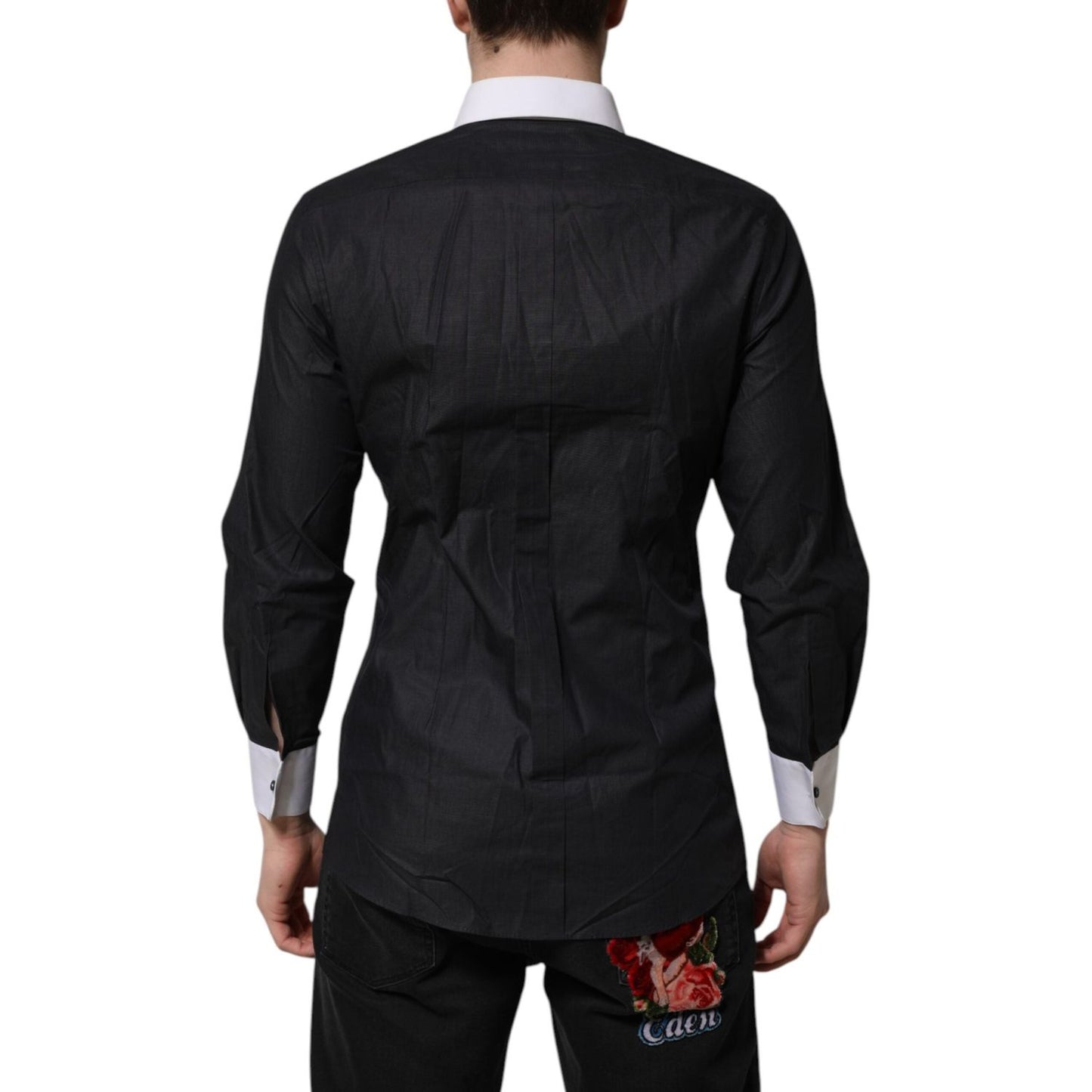 Dolce & Gabbana Black White GOLD Long Sleeves Formal Shirt TSH906760-40