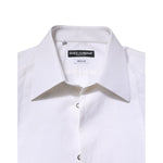Dolce & Gabbana White Cotton GOLD Long Sleeves Dress Shirt TSH906806-37
