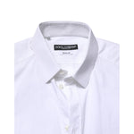 Dolce & Gabbana White Cotton GOLD Long Sleeves Dress Shirt TSH906936-37