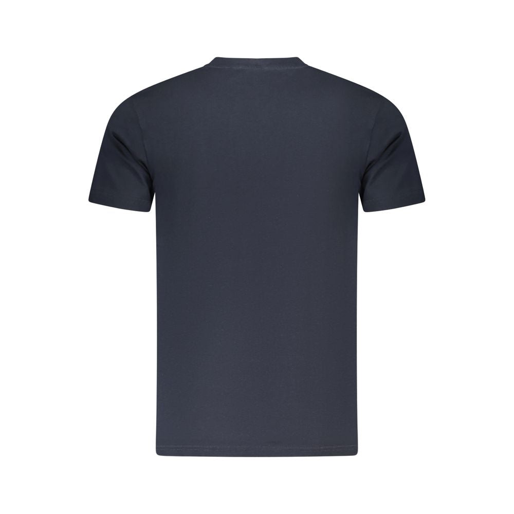 Cavalli Class Blue Cotton Men T-Shirt back view showcasing simple elegance.