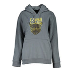 Cavalli Class Sleek Gray Fleece Hooded Sweatshirt CA-28859-M