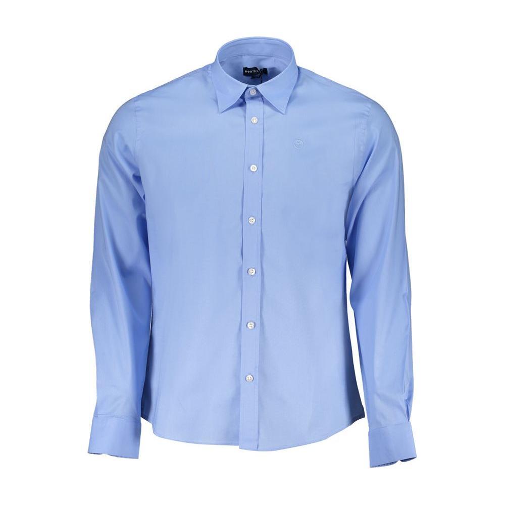 North Sails Light Blue Cotton Men Shirt NO-29725-S