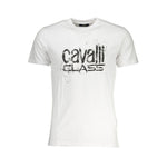 Cavalli Class White Cotton T-Shirt CA-28579-XL