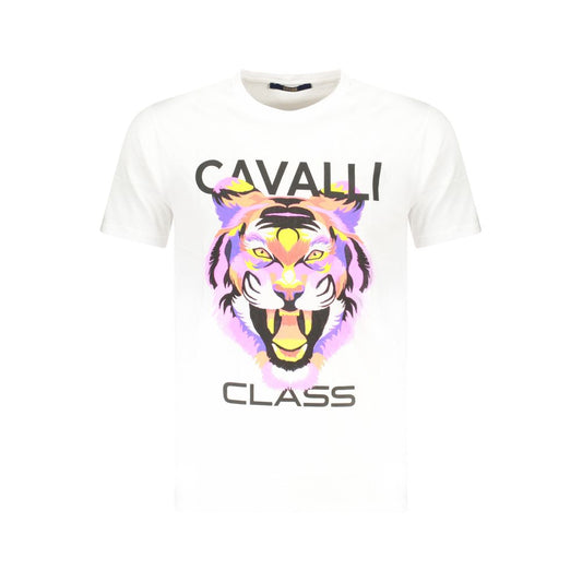 Cavalli Class White Cotton Men T-Shirt