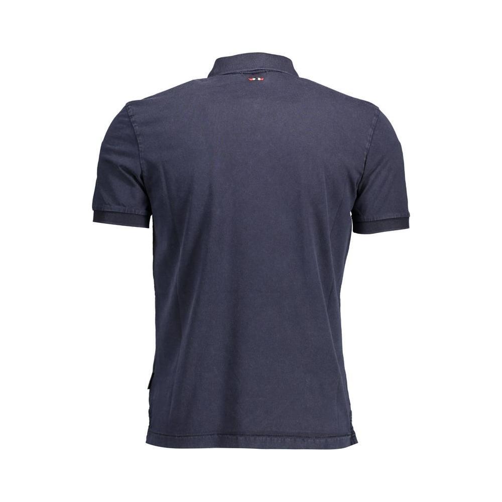 Napapijri Blue Cotton Men Polo Shirt NA-37817-S