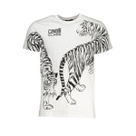 Cavalli Class White Cotton T-Shirt CA-28595-XL