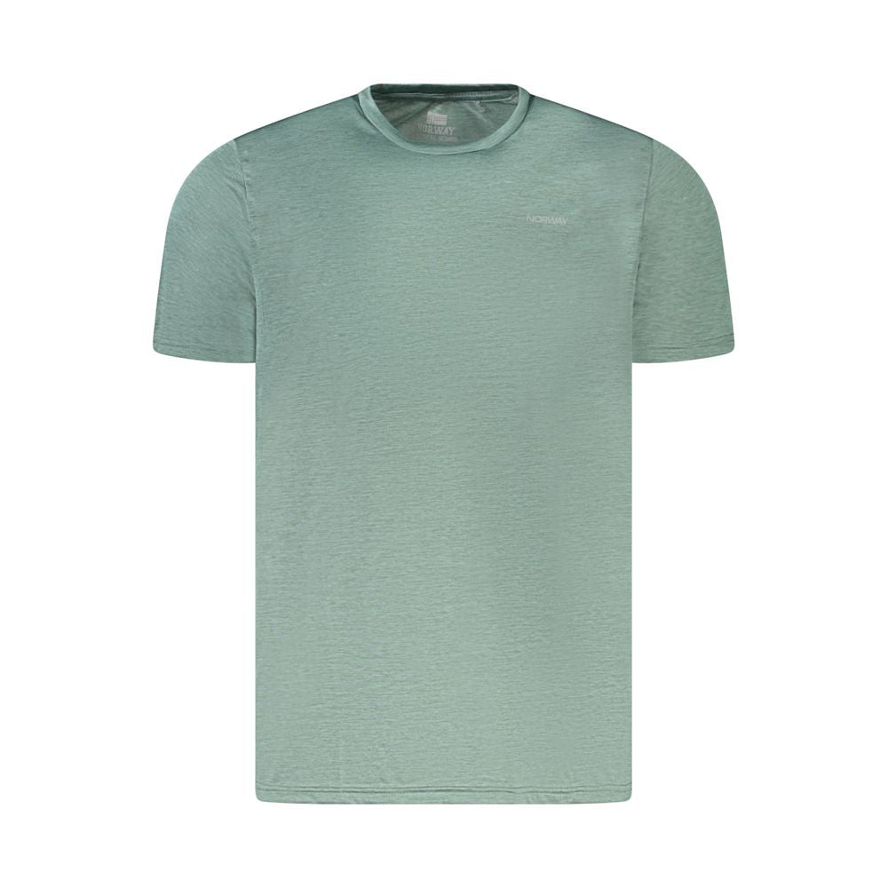 Norway 1963 Green Polyester T-Shirt, short sleeve, crew neck, ultra light, breathable, logo, made from recycled materials.