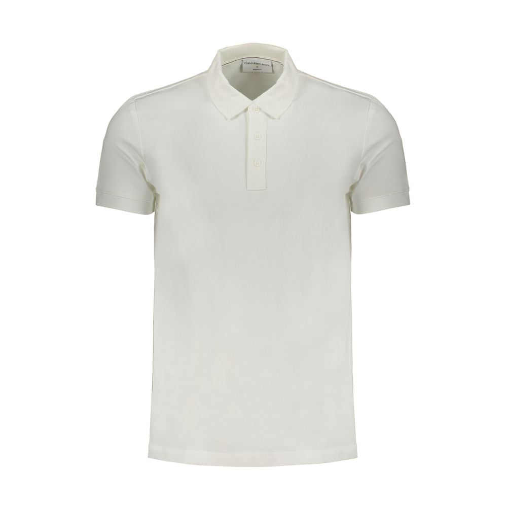 Calvin Klein White Cotton Polo Shirt CA-29534-S