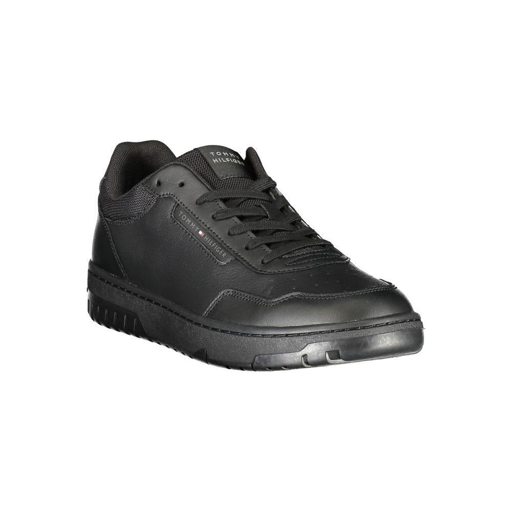 Tommy Hilfiger Black Leather Men Sneaker TO-36741-EU40/US7