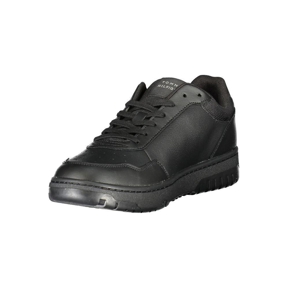 Tommy Hilfiger Black Leather Men Sneaker TO-36741-EU40/US7