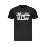 Cavalli Class Black Cotton Men T-Shirt CA-36696-M
