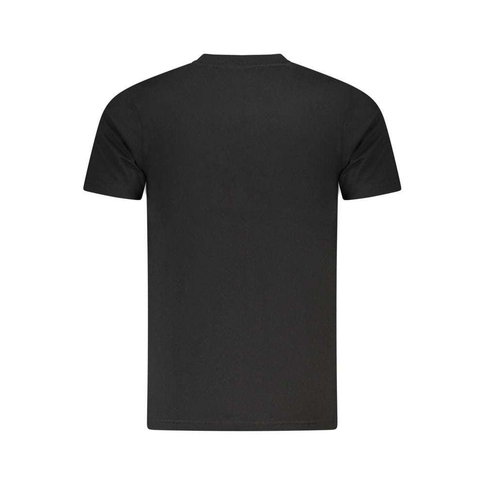 Alt Tag: Cavalli Class Black Cotton Men T-Shirt with striking print, luxury designer fashion piece.