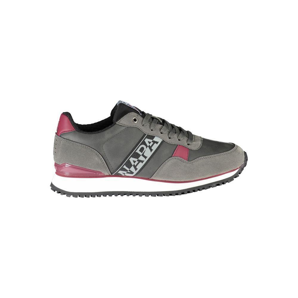 Napapijri Elegant Gray Lace-Up Sneakers with Contrast Accents NA-23104-EU41/US8
