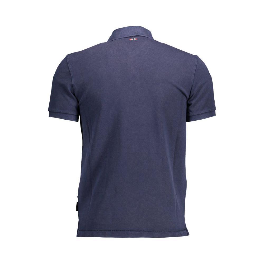 Napapijri Blue Cotton Men Polo Shirt NA-37945-S