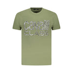Cavalli Class Green Cotton Men T-Shirt CA-36705-M
