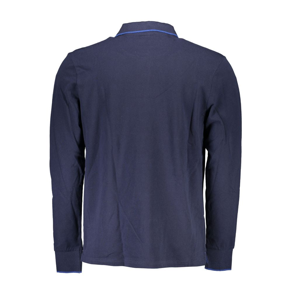 North Sails Blue Cotton Men Polo Shirt NO-23372-M