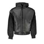 Calvin Klein Sleek Black Hooded Jacket with Contrasting Details CA-27218-XL