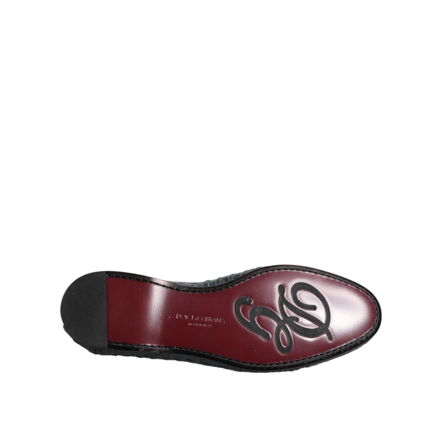 Dolce & Gabbana Blue Woven Leather Slip On Loafers Shoes