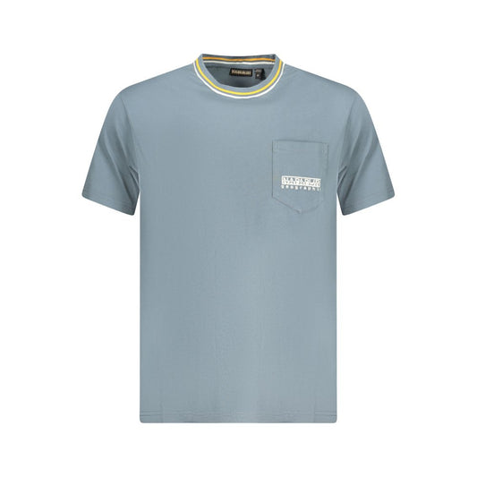 Napapijri Brown Cotton Men T-Shirt with short sleeves and single pocket