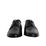Dolce & Gabbana Black Leather Lace Up Derby Dress Formal Shoes MV7319-43