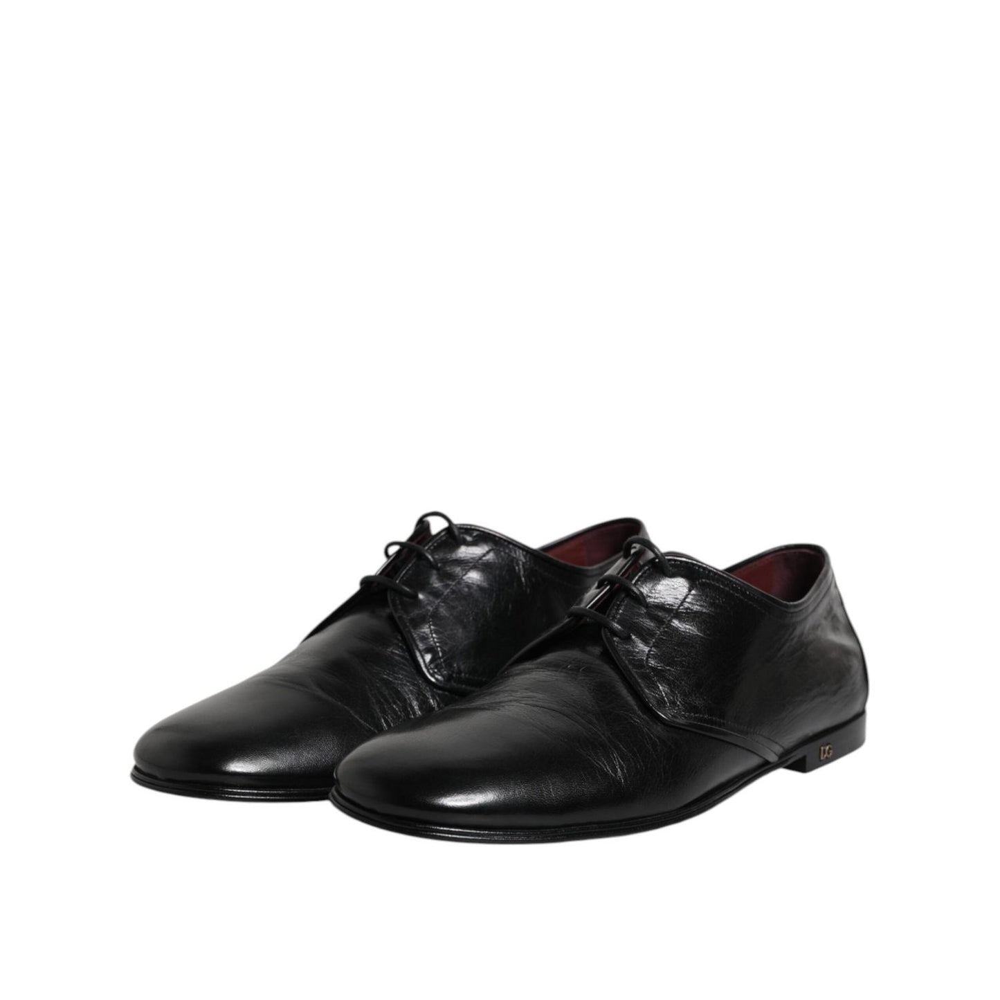 Dolce & Gabbana Black Leather Lace Up Derby Dress Formal Shoes MV7319-43