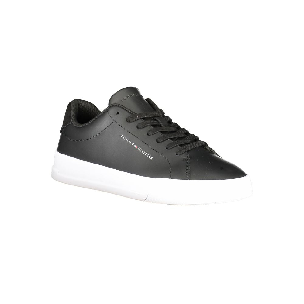Tommy Hilfiger Black Leather Men Sneaker TO-36764-EU40/US7