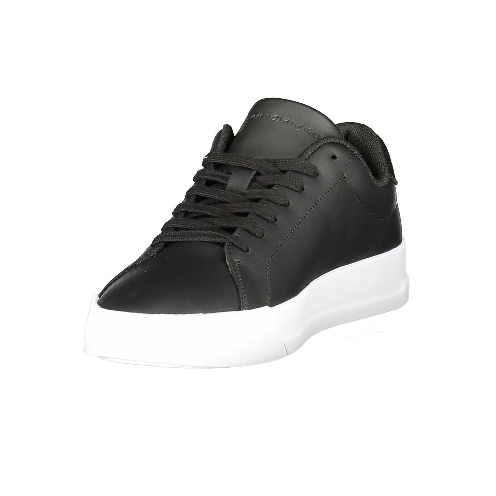 Tommy Hilfiger Black Leather Men Sneaker TO-36764-EU40/US7
