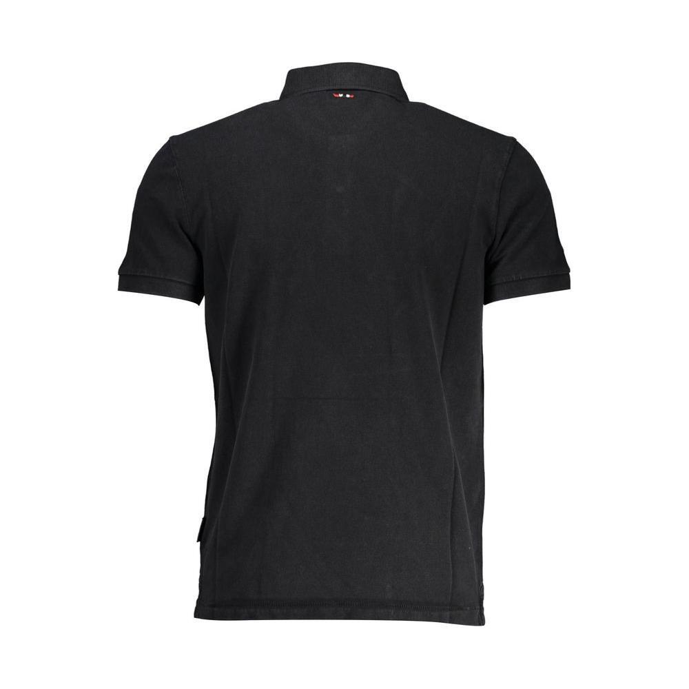 Napapijri Black Cotton Men Polo Shirt NA-37030-S