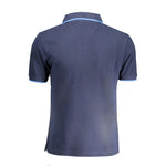 La Martina Blue Cotton Men Polo Shirt LA-38015-M