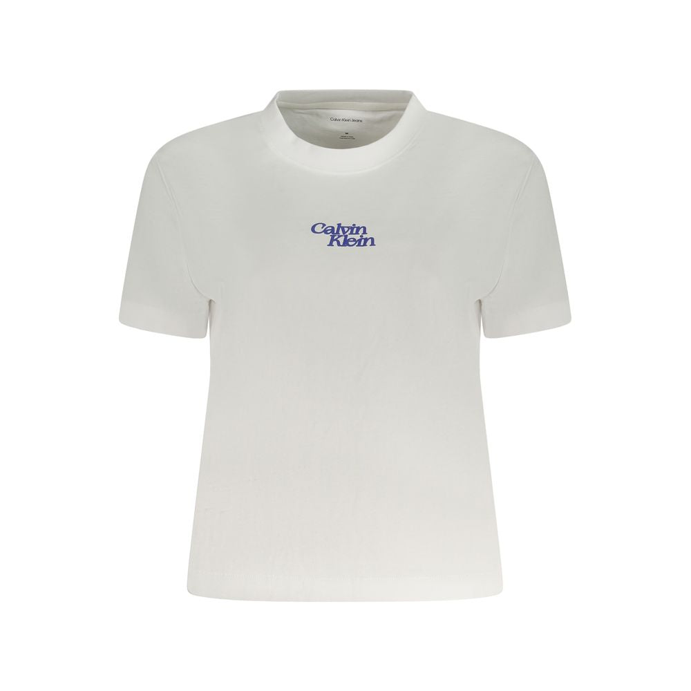 Calvin Klein White Cotton Women T-Shirt CA-38296-L