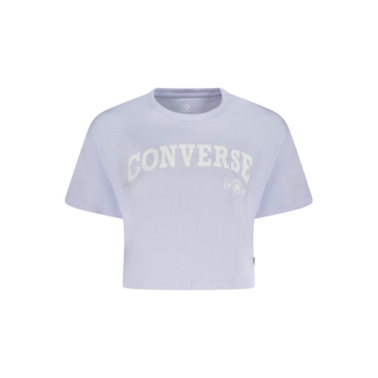 Converse Purple Cotton Women T-Shirt