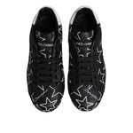Dolce & Gabbana Black White Stars Low Top Men Sneakers Shoes